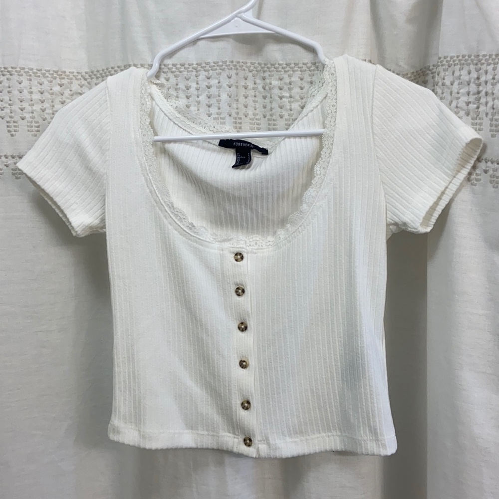Forever 21 White Crop Top
